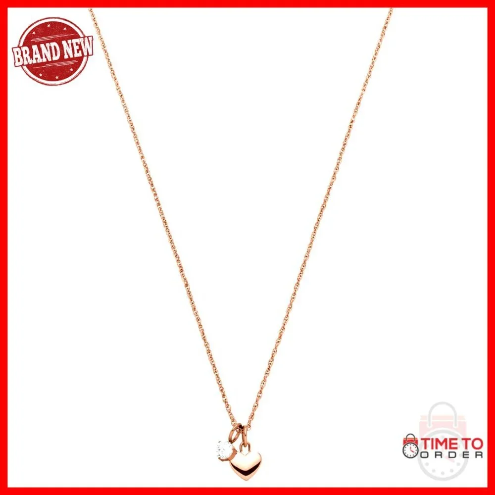 Adjustable Heart Pendant Necklace 20-22 Inch Gold Plated Stainless Steel
